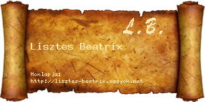 Lisztes Beatrix névjegykártya