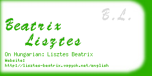 beatrix lisztes business card